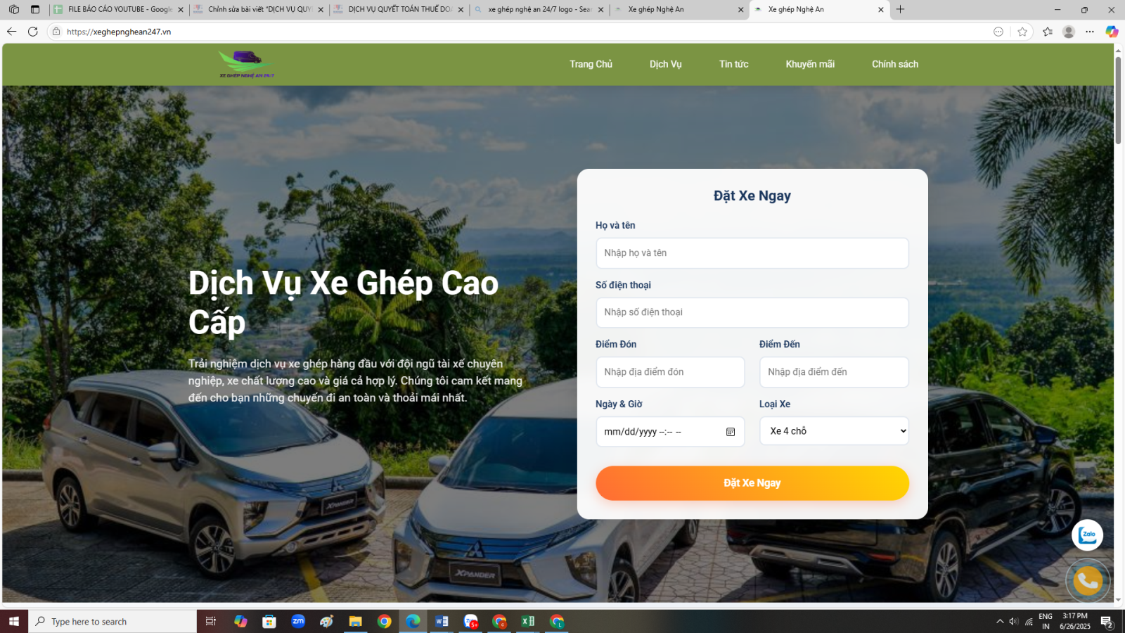 Xe ghép Nghệ An 24/7